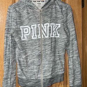 XS Victoria’s Secret PINK Gray Full Zip Hoodie
